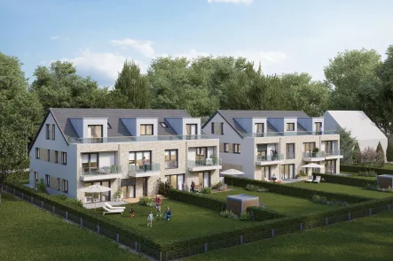 Ansicht Garten - Wohnung kaufen in Münster - Wohnen mit QUALITÄT, ENERGIEEFFIZIENZ und KOMFORT - Neun Neubauwohnungen in Wolbeck!