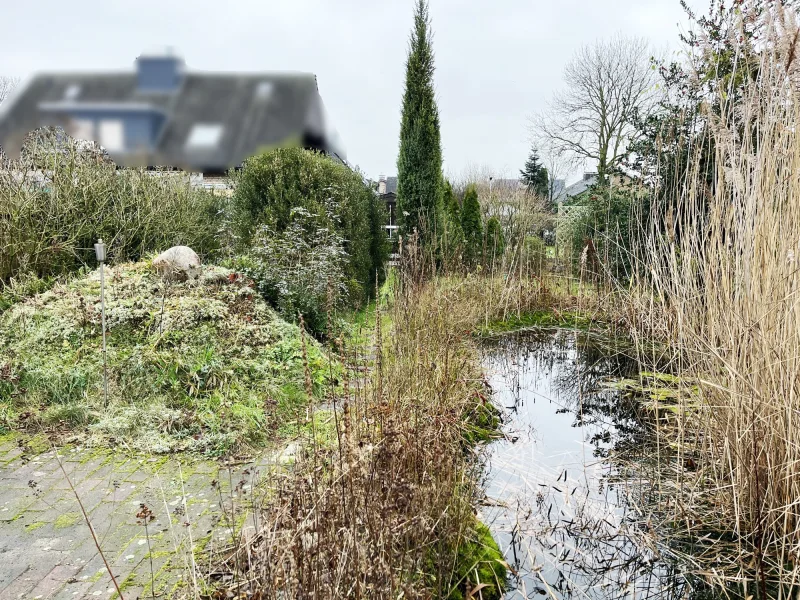 Naturnaher Garten mit kleinem Teich 