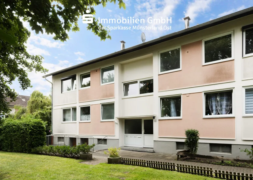 Rückansicht - Wohnung kaufen in Münster - Wohnen mit Blick ins Grüne!