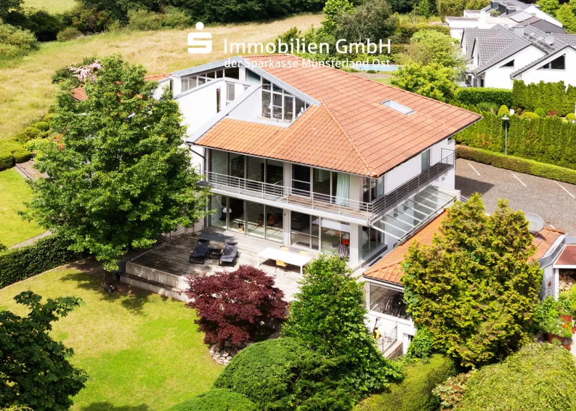 Vogelperspektive - Haus kaufen in Münster - Einzigartiges Architektenhaus mit direktem Wersezugang!