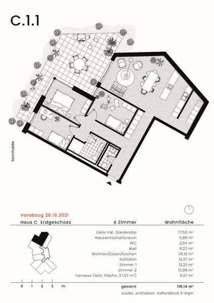 Erdgeschoss mit Privatgarten