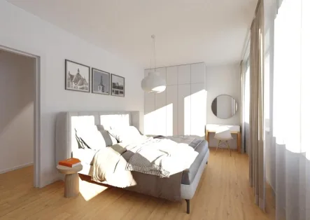 Wohnbeispiel Schlafzimmer - Wohnung kaufen in Denzlingen - Attraktive Erdgeschosswohnung mit Terrasse und Garten - Neubau
