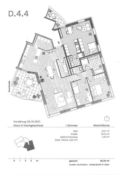 DG-Apartment mit Terrasse