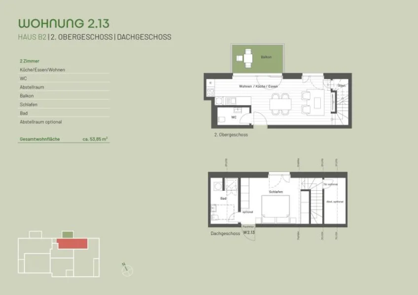 Grundriss Haus B2 Whg. 13