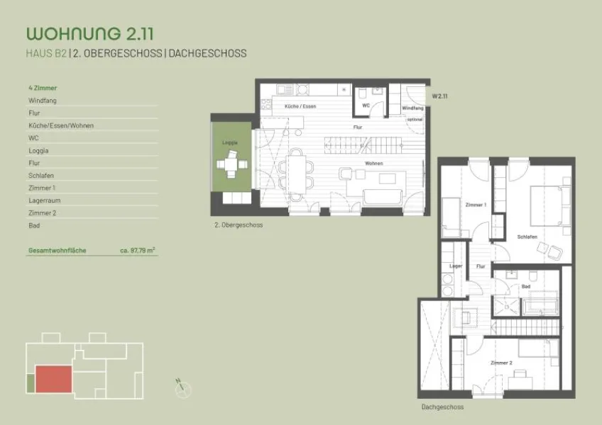 Grundriss Haus B2 Whg. 11