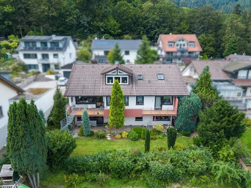 Luftaufnahme - Haus kaufen in Waldkirch - Bezugfreies Zweifamilienhaus in toller Lage