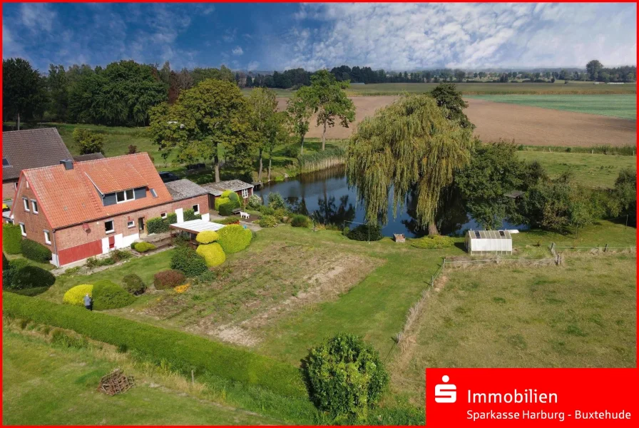 Südostansicht  - Haus kaufen in Drage - Ländliches Naturidyll in der Elbmarsch!