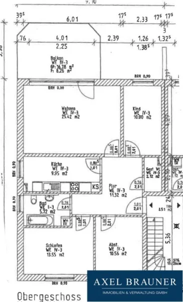 Grundriss einzelne Wohnung Wg 3 Haus IV