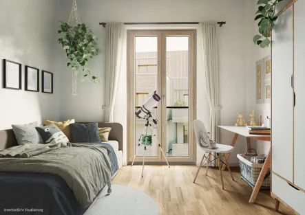 Schlafzimmer - Wohnung kaufen in Berlin - Attraktive 3 Zimmer-Wohnung im Erdgeschoss mit Terrasse und privatem Garten