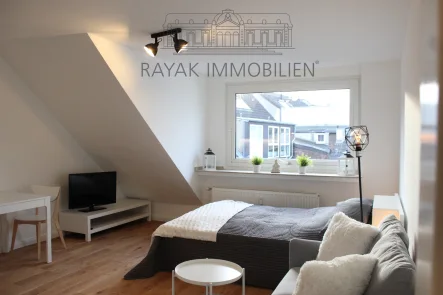 Wohn- Schlafbereich - Wohnung mieten in Düsseldorf-Pempelfort - Modern Living All Inclusive!