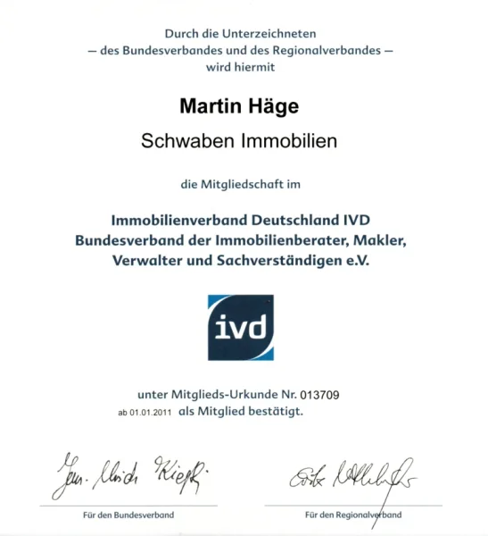 IVD-Mitgliedschaft (Makler) 