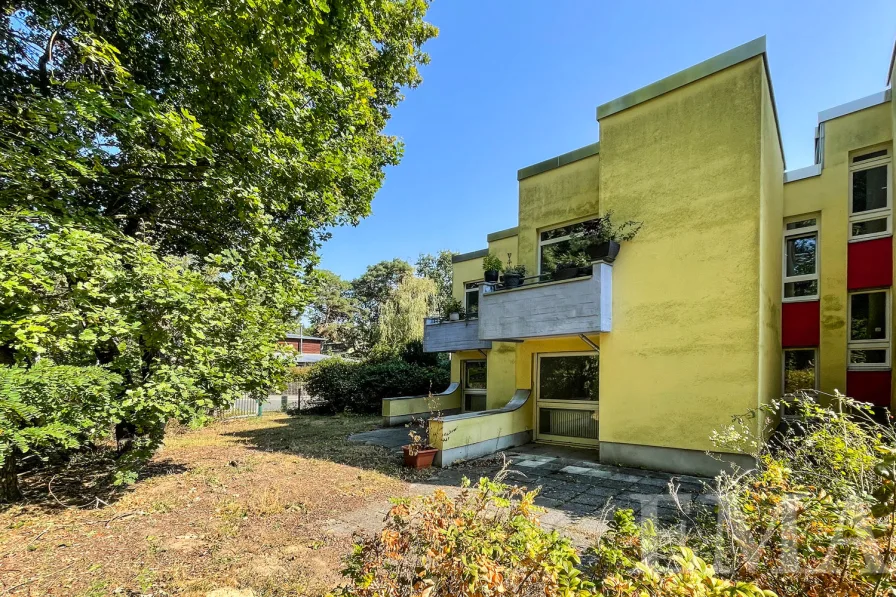 Blick zur Wohnung mit zwei westlich ausgerichteten Terrassen