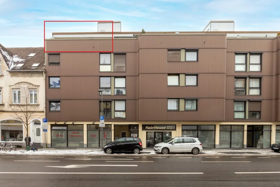 Frontansicht - Wohnung kaufen in Langenfeld - Langenfeld: Smarte Zwei-Zimmer-Wohnung mit Loggia und Terrasse in Citynähe