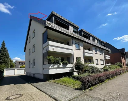 Rückansicht - Wohnung mieten in Leverkusen - Leverkusen-Quettingen:Großzügige 3-Zimmer-Wohnung mit West-Loggia in begehrter Wohnlage