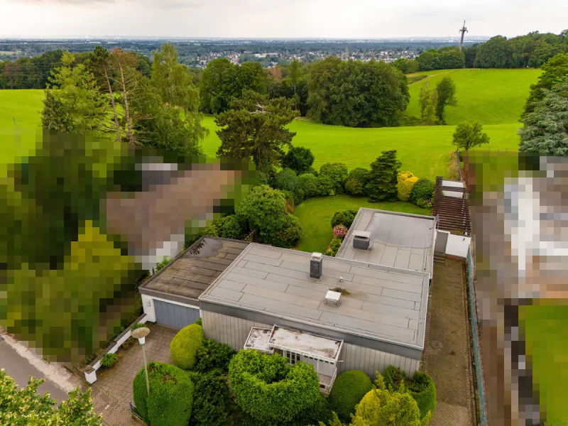 Luftbild Ausblick - Grundstück kaufen in Rösrath - Rösrath-Lüghausen:Baugrundstück in Bestlage mit herrlichem Ausblick