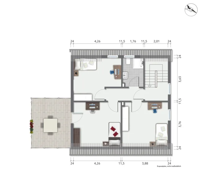 Grundriss / Skizze Dachgeschoss