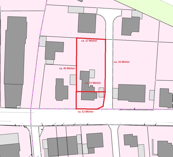 Lageplan mit Maßen