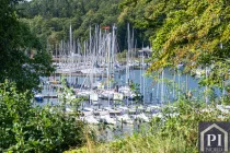 Blick vom Grundstück auf den Hafen