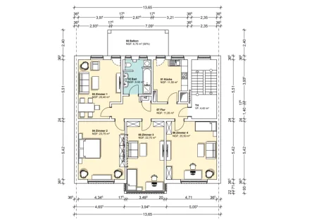 Grundriss - Wohnung kaufen in Ludwigshafen - Hochwertige Wohnung in guter Lage von Ludwigshafen - Gartennutzung inklusive