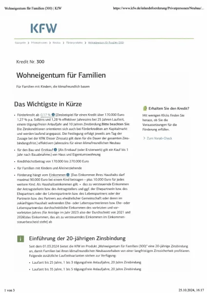 KFW Förderung Beispiel