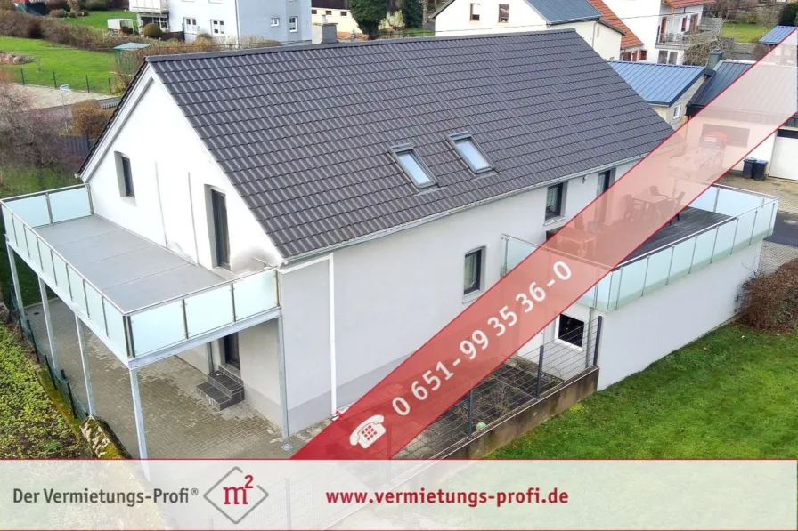 Drohnenbild - Haus kaufen in Schillingen - Schillingen: Umfassend saniertes & sofort bezugsfertiges Traumhaus – Flexibles Wohnkonzept, Garage & Garten!