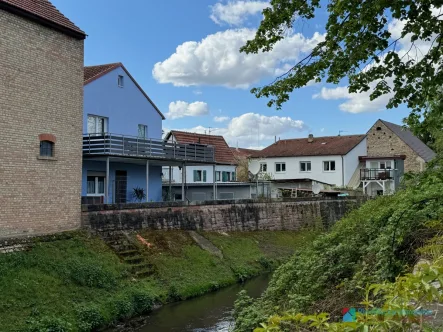 Außenansicht vom Woogbach aus  - Haus kaufen in Speyer - Speyer Altstadt - Zentral & Idyllisch WohnenGebäudeensemble mit 3 Einheiten zu verkaufen!