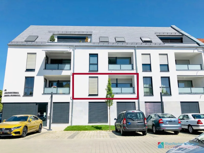 Vorderansicht 1.OG markiert - Wohnung mieten in Mutterstadt - Barrierefreie Single-Wohnung mit Balkon im Herzen von Mutterstadt