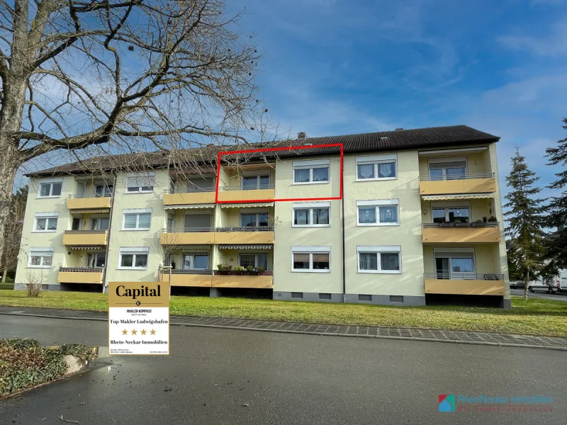 Vorderansicht  - Wohnung kaufen in Altrip - Investment oder Eigenbedarf - 3-Zimmerwohnung mit Balkon in Altrip