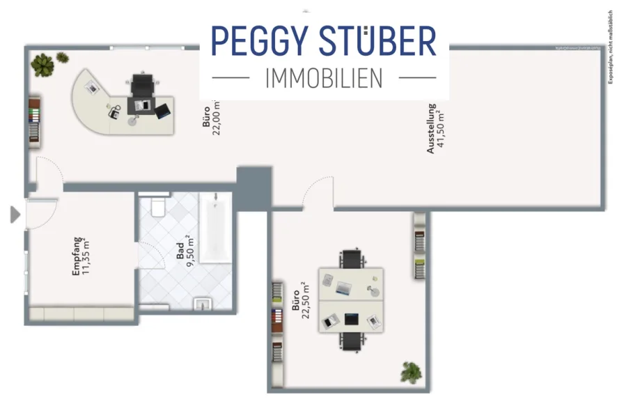 Grundriss Büro - Büro/Praxis mieten in Horhausen (Westerwald) - Ausstellungsraum mit Büro - Industriepark Horhausen - ab sofort zu mieten!