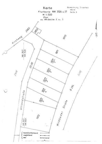 Flurkarte Uhlandstraße Birkenfeld