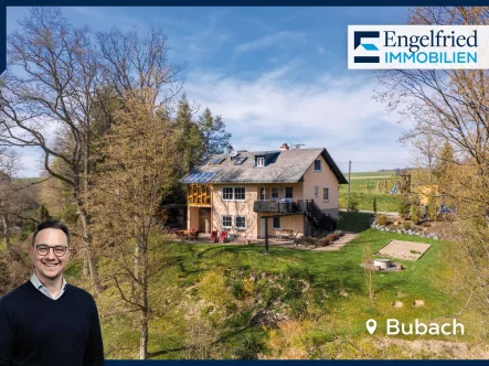 Titelbild - Haus kaufen in Bubach - Traumhaftes Landhaus im Grünen vor einmaliger Kulisse am Waldrand mit Bachlauf