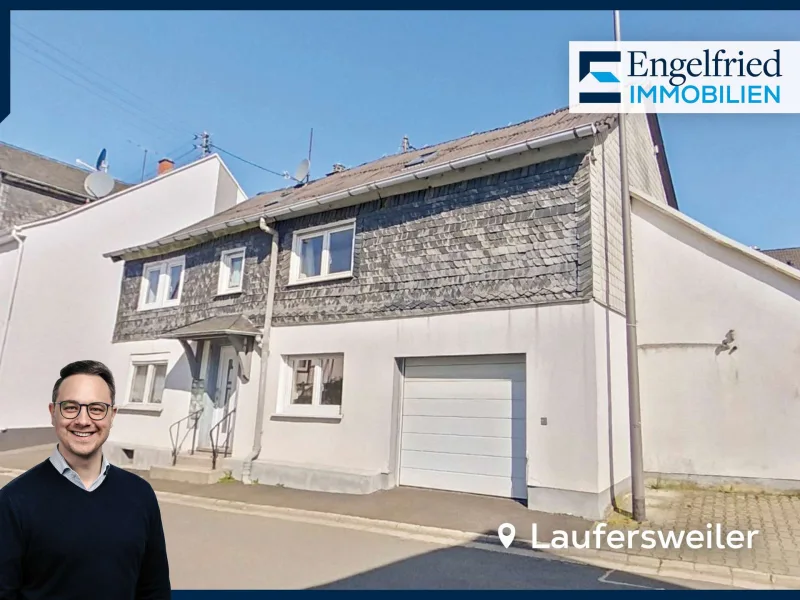 Titelbild - Haus kaufen in Laufersweiler - Geräumiges ehemaliges Bauernhaus mit Garten und Scheune samt Garage