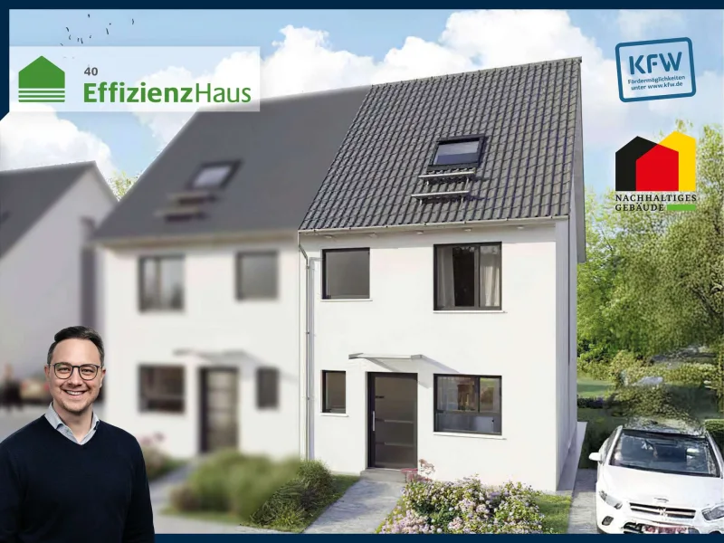 Titelbild - Haus kaufen in Budenheim - QNG-zertifizierte Doppelhaushälfte mit PV-Anlage inklusive Grundstück vor den Toren von Mainz