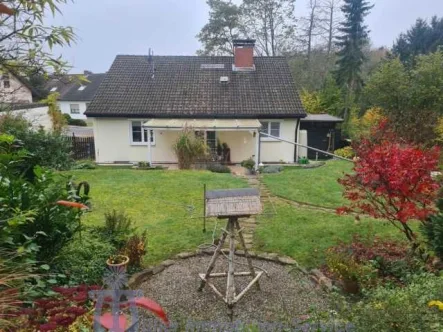 Rückansicht - Haus kaufen in Bexbach - Topgepflegter Satteldachbungalow in idyllischer Stadtrandlage von Bexbach