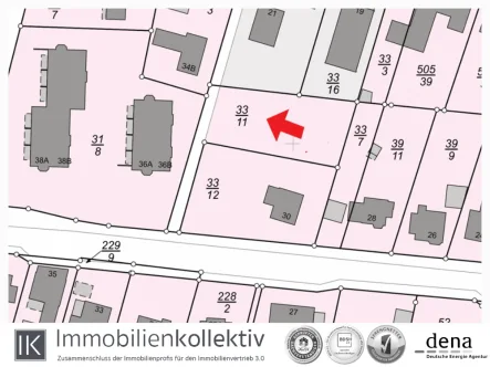 Flurkarte - Grundstück kaufen in Seevetal - TOPLAGE Baugrundstück Hanglage, Pfeifenstiel, für Einzel- / Doppelhaus oder MFH in Höpennähe!