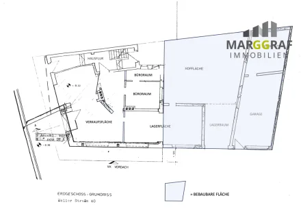 Grundriss Meller Str. 40 mit Bauplatz - Haus kaufen in Osnabrück - Baugrundstück für Mehrfamilienhaus mit bis zu 8 Wohungen, plus Wohn- und Gewerbeimmobilie in citynaher Lage!