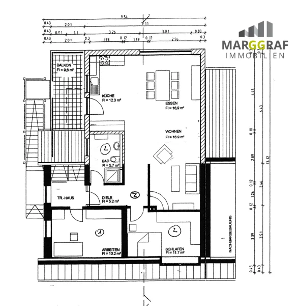 Grundriss OG-Wohnung W2