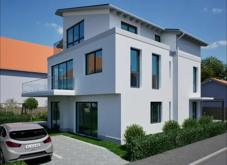 Aussenansicht Vision - Wohnung kaufen in Potsdam-Bornstedt - Schöner Wohnen, Neubau, sehr ruhige Lage, Erdgeschoss, Terrasse, Kfz-Stellplatz, Süd-West-Lage