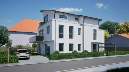 Aussenansicht Vision - Wohnung kaufen in Potsdam-Bornstedt - Schöner Wohnen, Neubau, sehr ruhige Lage, Erdgeschoss, Terrasse, Kfz-Stellplatz, Süd-West-Lage