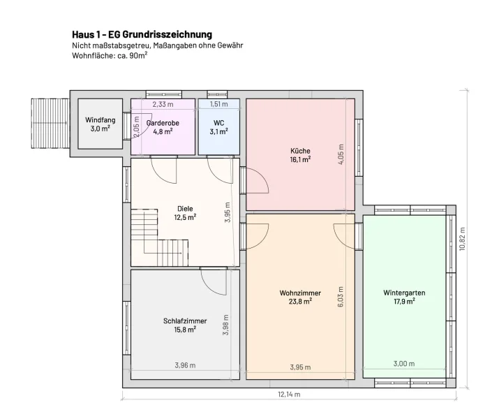 Haus 1 - EG Grundrisszeichnung