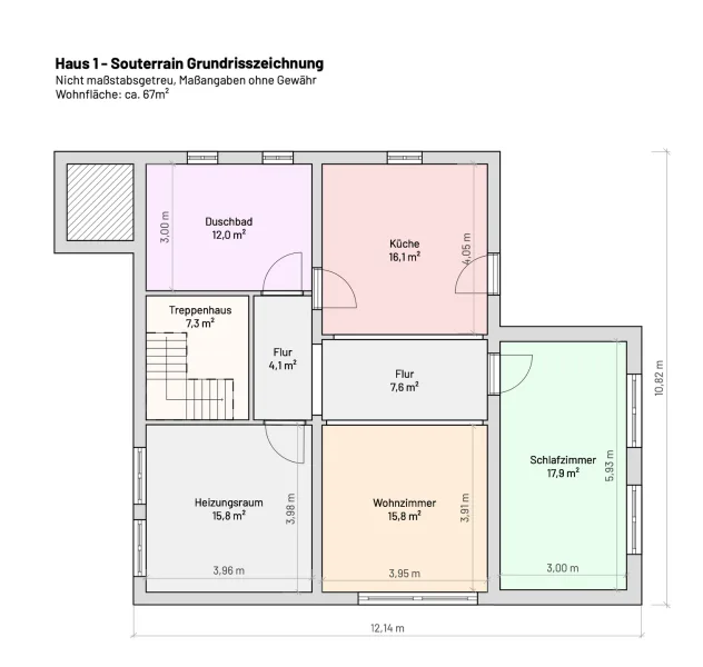 Haus 1 - Souterrain Grundrisszeichnung