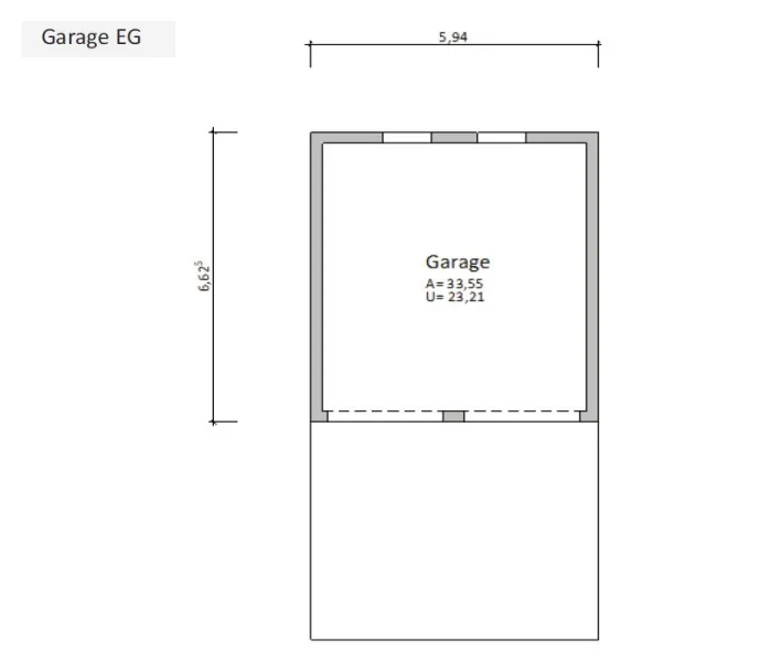 A 10 Zeichnung Garage Zur Lüre 44 HX