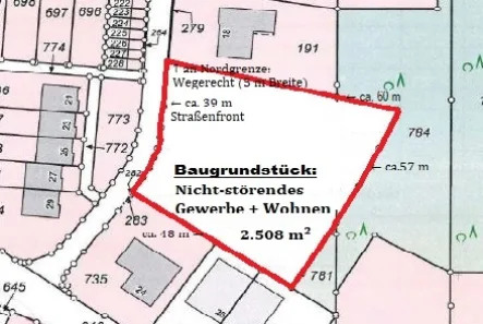 Flurkartenausschnitt1 - Grundstück kaufen in Detmold - Ruhiges Baugrundstück im Grünen: für Wohnen + Gewerbe