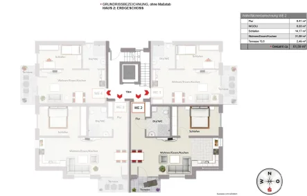 WE 2: ca. 62 m² Wohnfläche - Wohnung kaufen in Schloß Holte-Stukenbrock - Großzügige 2-Zimmer-Wohnung mit ca. 62 m² *** 1782 R-WE2