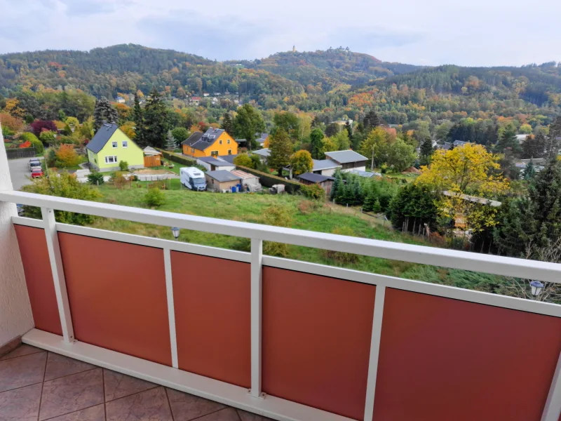 Balkon mit Blick zur Augustusburg