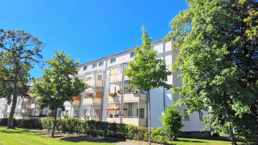 Gebäuderückseite - Wohnung kaufen in Chemnitz - +++ Solide investiert! Vermietete 2-Zimmer-Wohnung in schöner Lage von Chemnitz-Gablenz +++