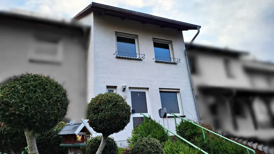 Vorderansicht - Eingang - Haus kaufen in Lichtenau - Gepflegtes Reihenmittelhaus in ruhiger Siedlungslage von Lichtenau / Ottendorf