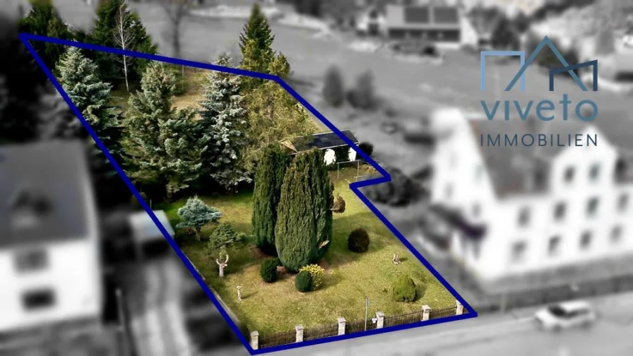 Luftbild Vorderansicht - Grundstück kaufen in Chemnitz / Klaffenbach - *Verwirklichen Sie Ihren Traum vom Hausbau* - Großzügiges Baugrundstück in Chemnitz / Klaffenbach