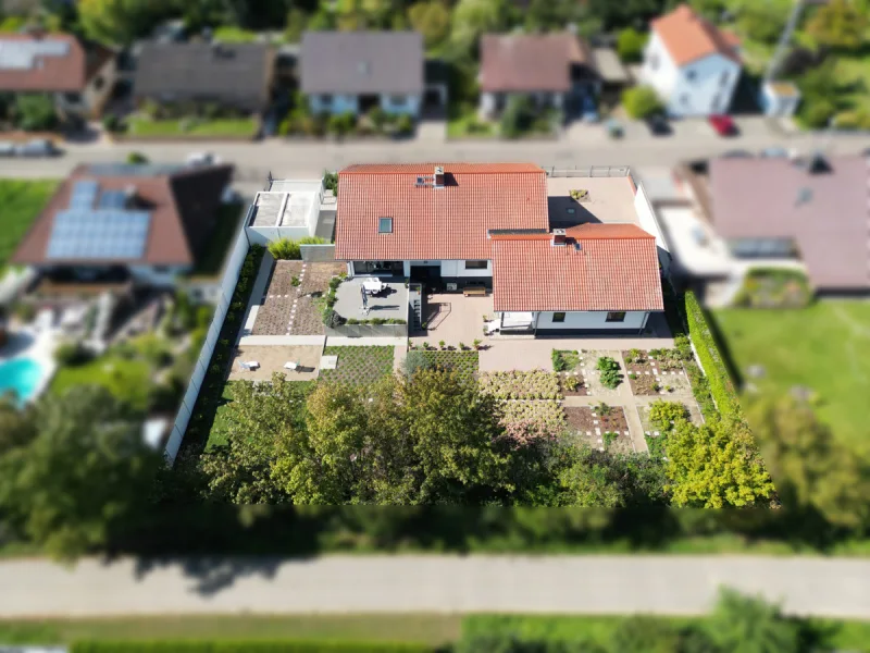 Vogelperspektive - Haus kaufen in Eich - Zwei Bungalows mit TraumgartenSide by Side