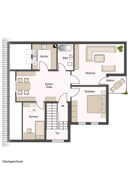 Dachgeschoss - Wohnung kaufen in Worms - Dachgeschosswohnung mit KFZ-Stellplatz